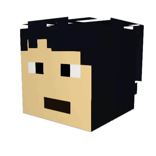 Arkara Minecraft avatar head, 3D render