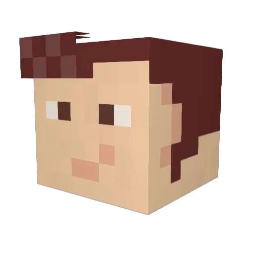 Arkatein Minecraft avatar head, 3D render