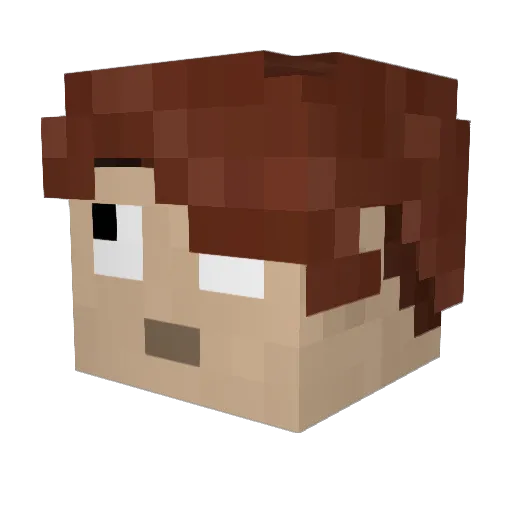 Arkeministern Minecraft avatar head, 3D render