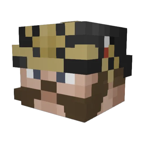 Arkinux Minecraft avatar head, 3D render