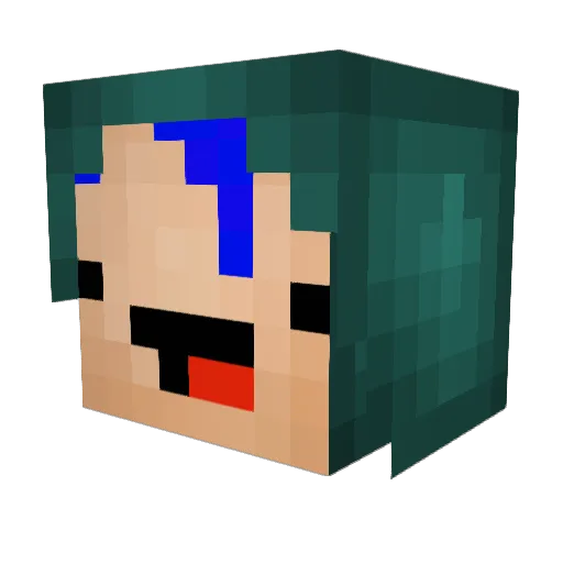 Arkisaru Minecraft avatar head, 3D render