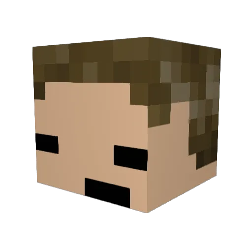 Arkov0 Minecraft avatar head, 3D render
