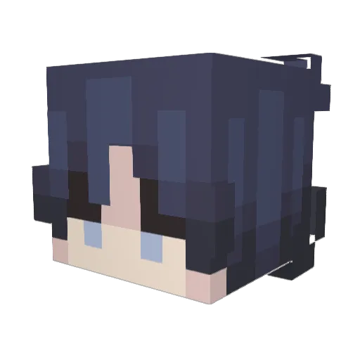 ArlMika Minecraft avatar head, 3D render