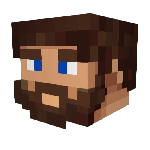 Arlan76 Minecraft avatar head, 3D render