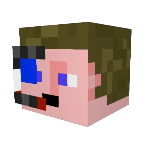 Arlan Minecraft avatar head, 3D render