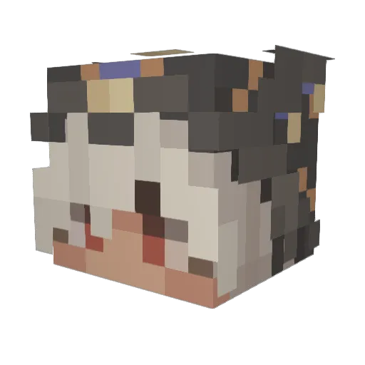 Arlecchino0 Minecraft avatar head, 3D render
