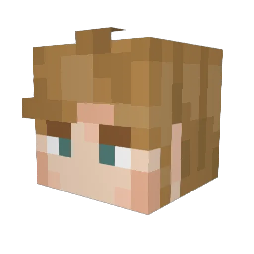 Arlechino_ Minecraft avatar head, 3D render