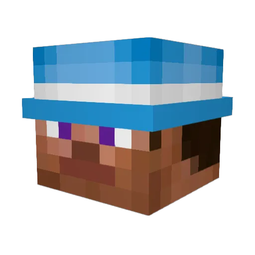 Arlequint Minecraft avatar head, 3D render
