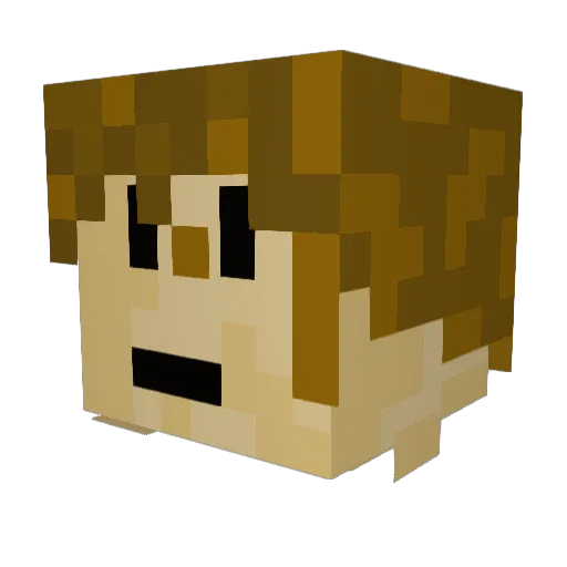 Arlmar Minecraft avatar head, 3D render