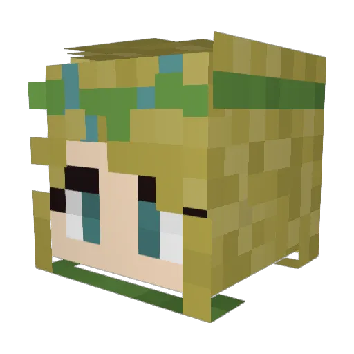 ArlynArcano_rose Minecraft avatar head, 3D render