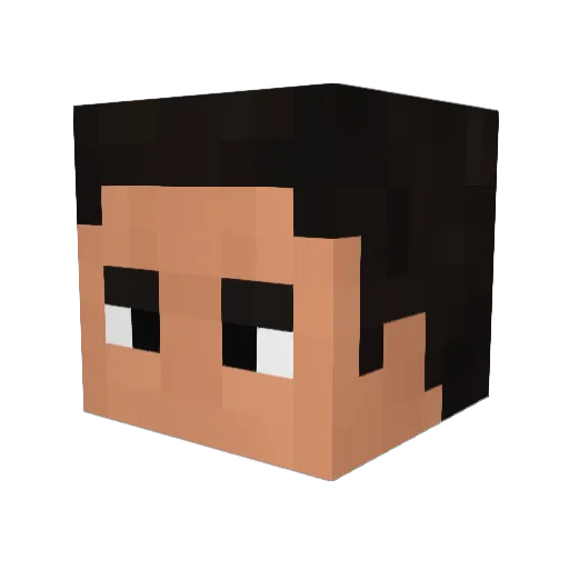 Arminy Minecraft avatar head, 3D render