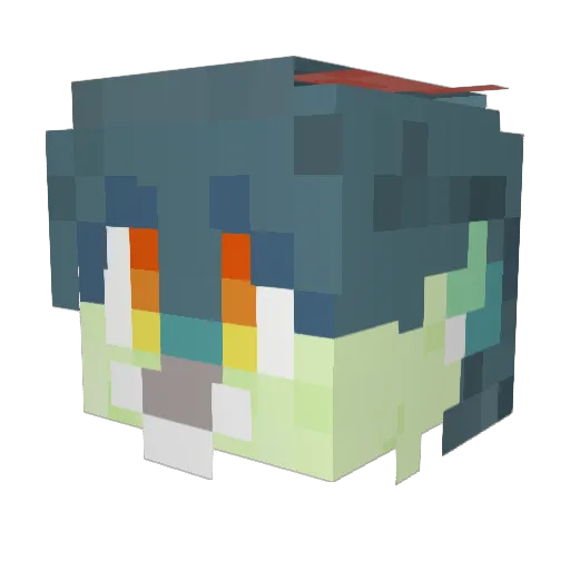 Armonialoafking Minecraft avatar head, 3D render