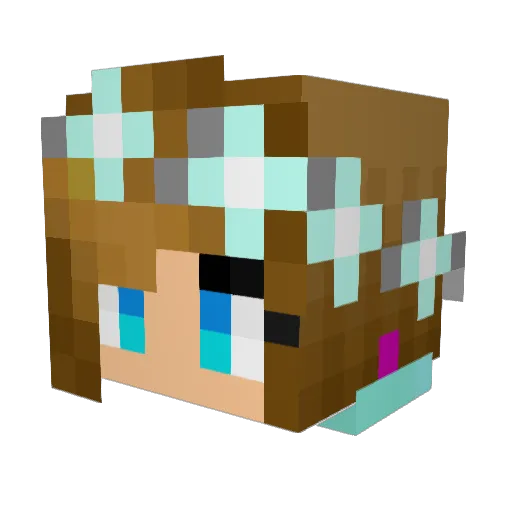 Armorblue Minecraft avatar head, 3D render