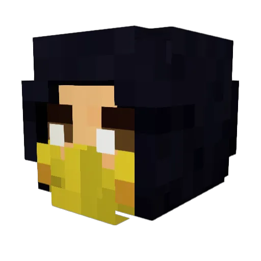 ArmouredWarlock Minecraft avatar head, 3D render