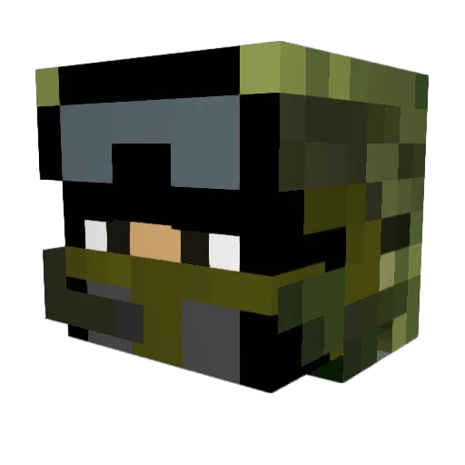 ArmyHunter12YT Minecraft avatar head, 3D render