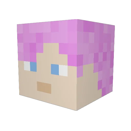 Armyano4ka Minecraft avatar head, 3D render