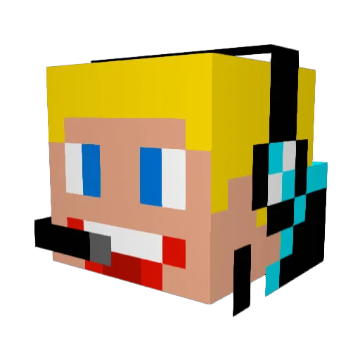 ArneDQ Minecraft avatar head, 3D render