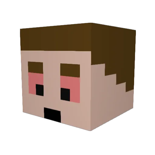 ArneHunt Minecraft avatar head, 3D render