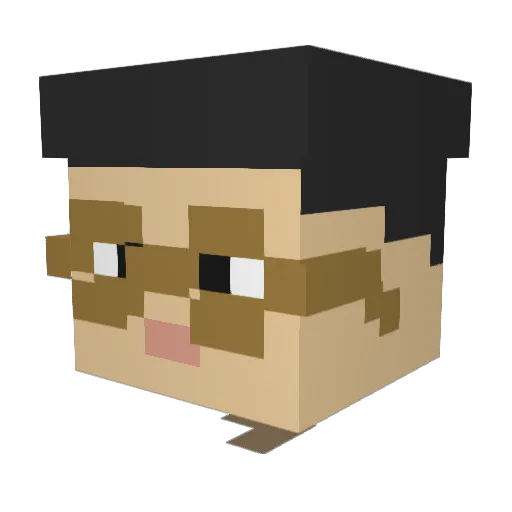 Arnzeal Minecraft avatar head, 3D render