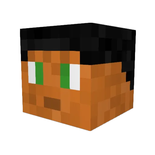 AronAztek Minecraft avatar head, 3D render
