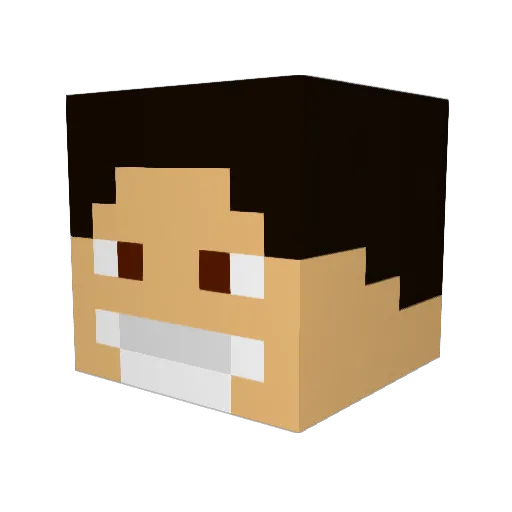AronDeLish Minecraft avatar head, 3D render