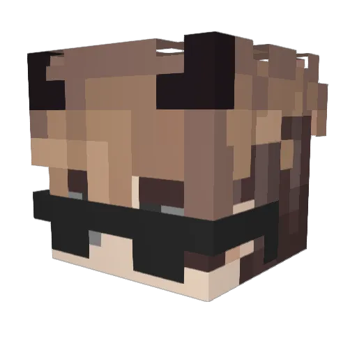 Aronguejo Minecraft avatar head, 3D render