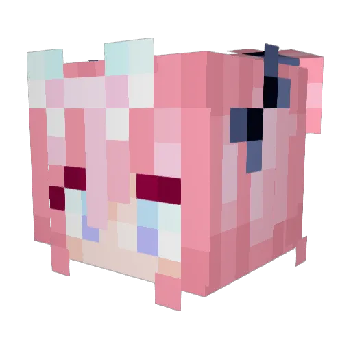 Aronshi Minecraft avatar head, 3D render