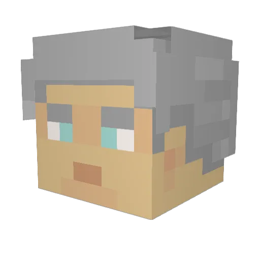 Aroody Minecraft avatar head, 3D render
