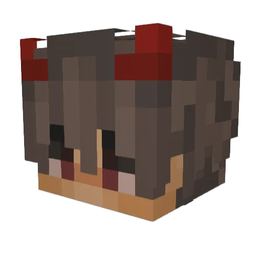 Arooma Minecraft avatar head, 3D render