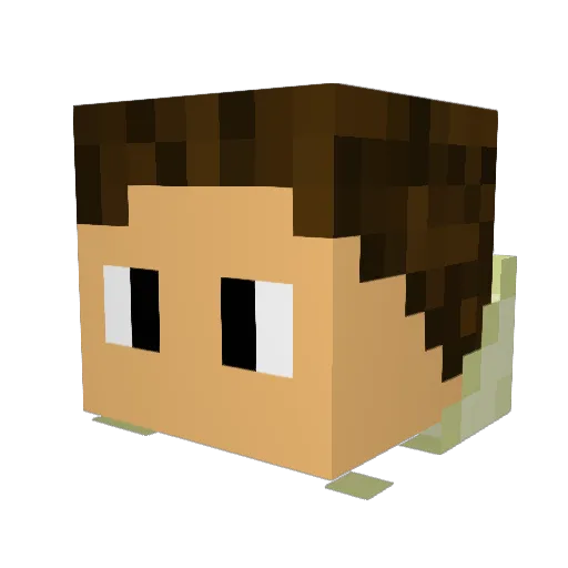 Arouv Minecraft avatar head, 3D render