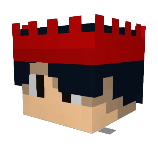 Arphinieus Minecraft avatar head, 3D render