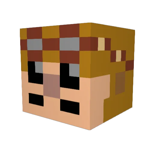 Arquelan Minecraft avatar head, 3D render