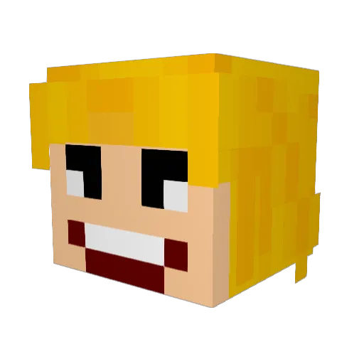 Arrabeve Minecraft avatar head, 3D render