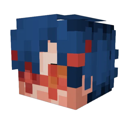 Arraihan Minecraft avatar head, 3D render