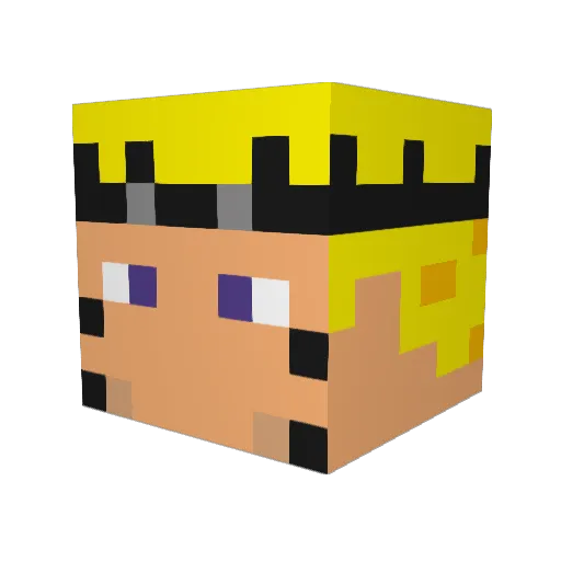 Arratia Minecraft avatar head, 3D render
