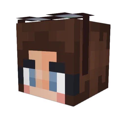 ArriZaa Minecraft avatar head, 3D render