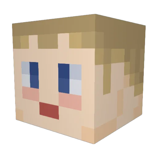 Arrinen Minecraft avatar head, 3D render
