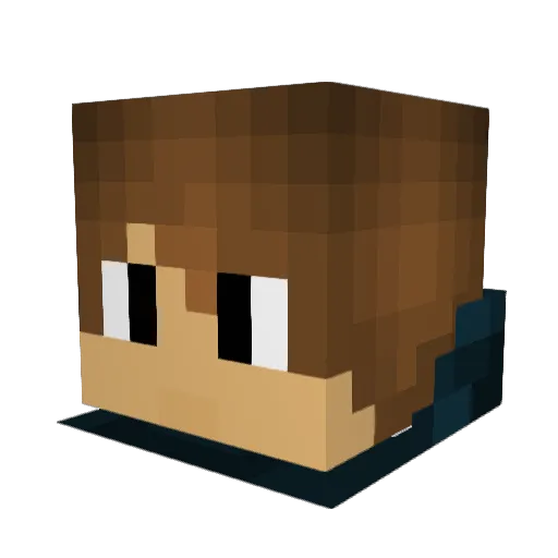 Arronaxx Minecraft avatar head, 3D render