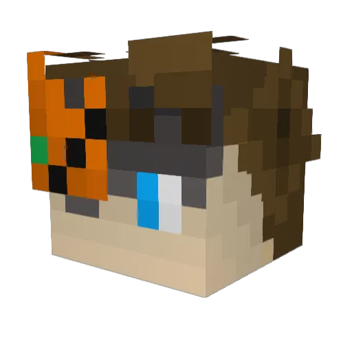 Arroog Minecraft avatar head, 3D render