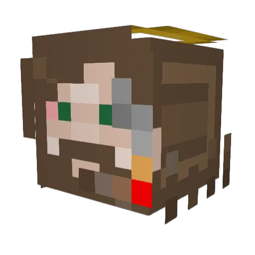 Arrosticini Minecraft avatar head, 3D render