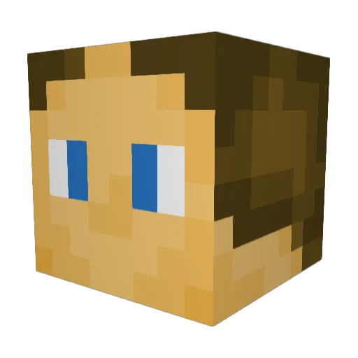 Arrowsnet Minecraft avatar head, 3D render