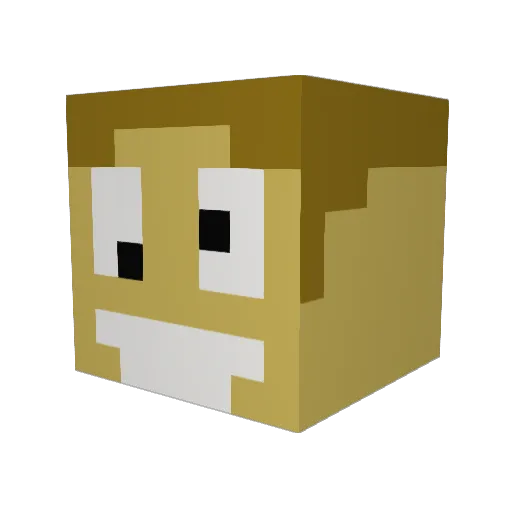 Arrpf Minecraft avatar head, 3D render