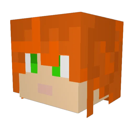Arrymy Minecraft avatar head, 3D render