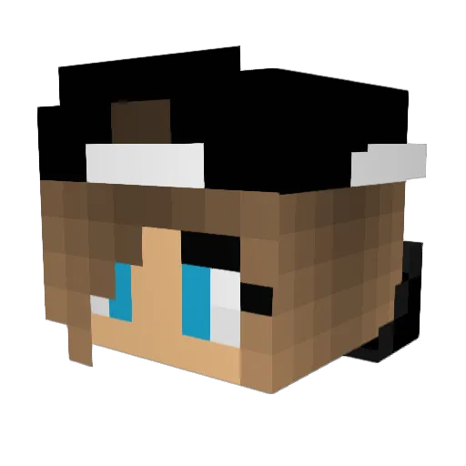Arskaz Minecraft avatar head, 3D render
