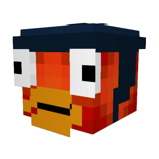 Arsonest Minecraft avatar head, 3D render