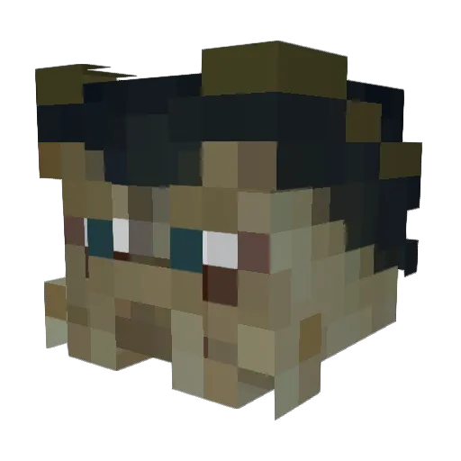 Arsori Minecraft avatar head, 3D render