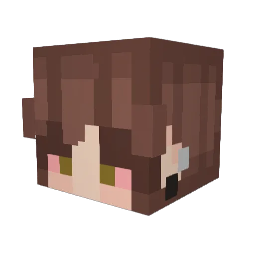 Art3misTheBard Minecraft avatar head, 3D render