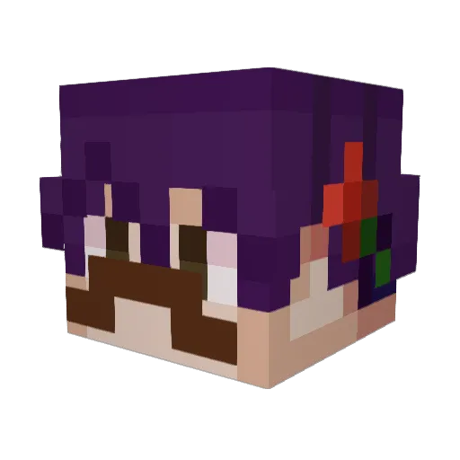Arteamissing Minecraft avatar head, 3D render