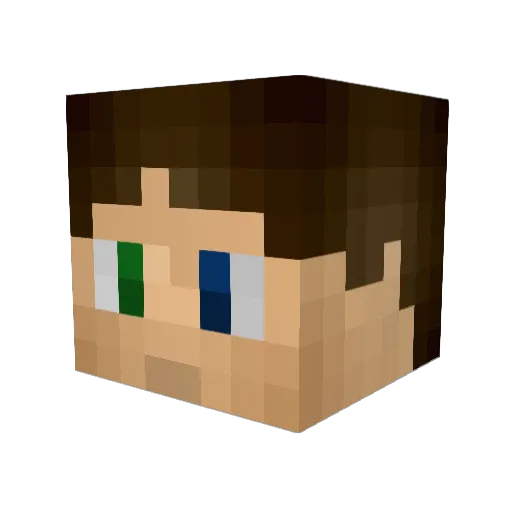 Artefact_Light Minecraft avatar head, 3D render