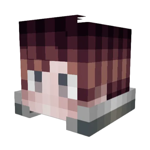 ArtemNOOB Minecraft avatar head, 3D render